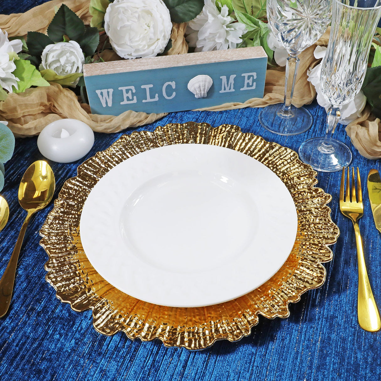 Gold Reef Acrylic Charger Plate 13 Inch