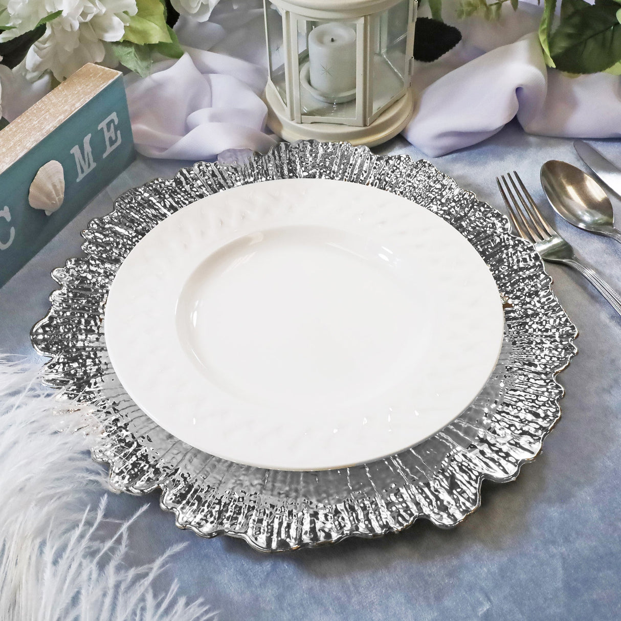 Acrylic Charger Plate 13 Inch Silver Reef