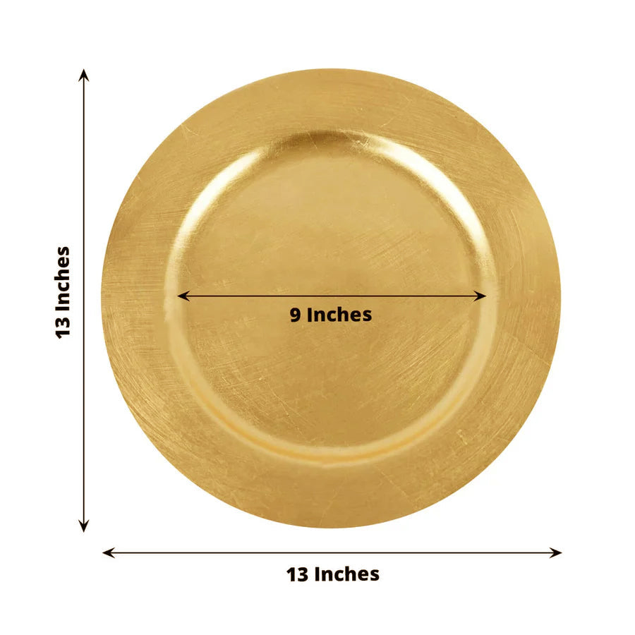 Gold Metallic Acrylic Charger Plates 13"