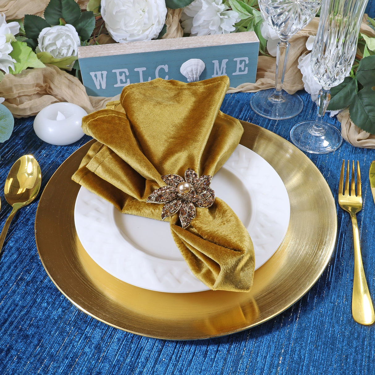 Gold Metallic Acrylic Charger Plates 13"