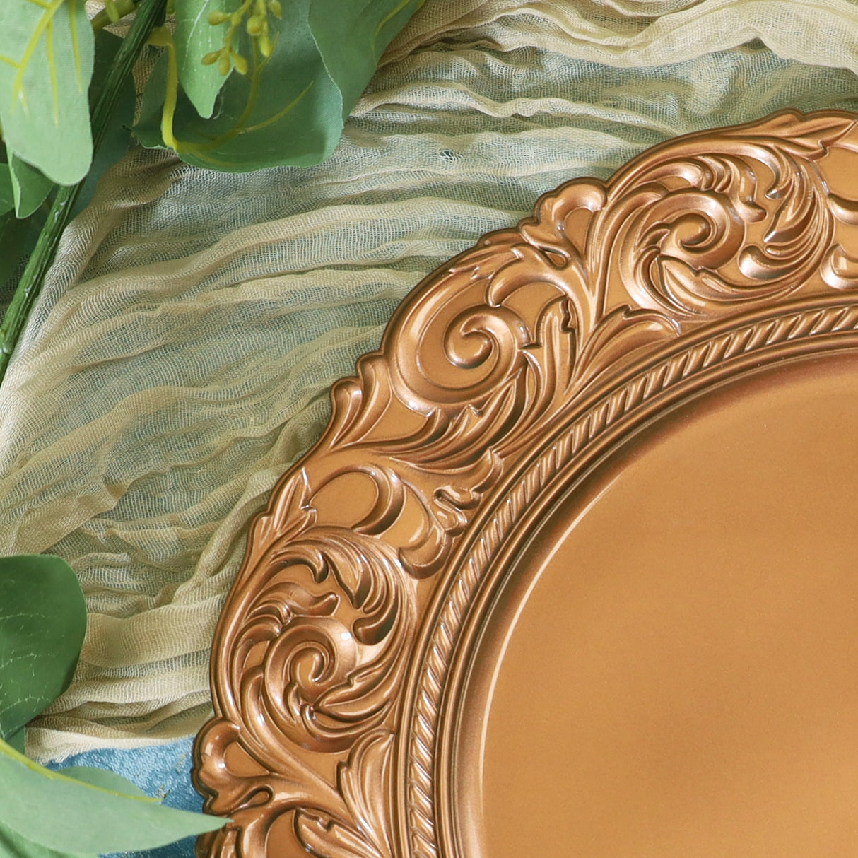 Vintage Acrylic Charger Plate 13" Copper