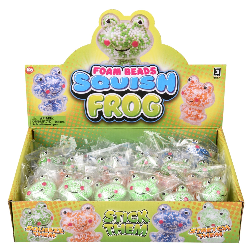 Foam Bead Frog Mini Squeezy Toy (24 PC Display)