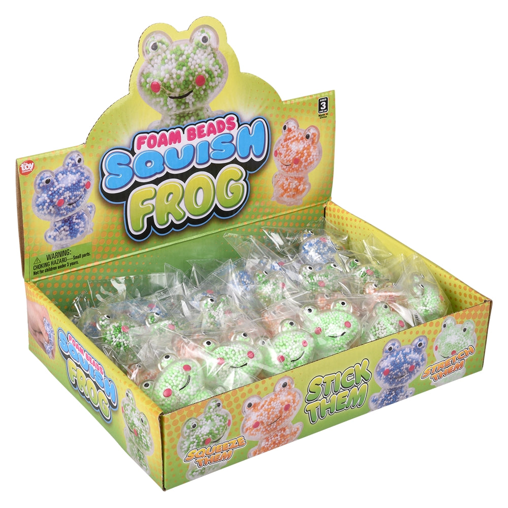 Foam Bead Frog Mini Squeezy Toy (24 PC Display)
