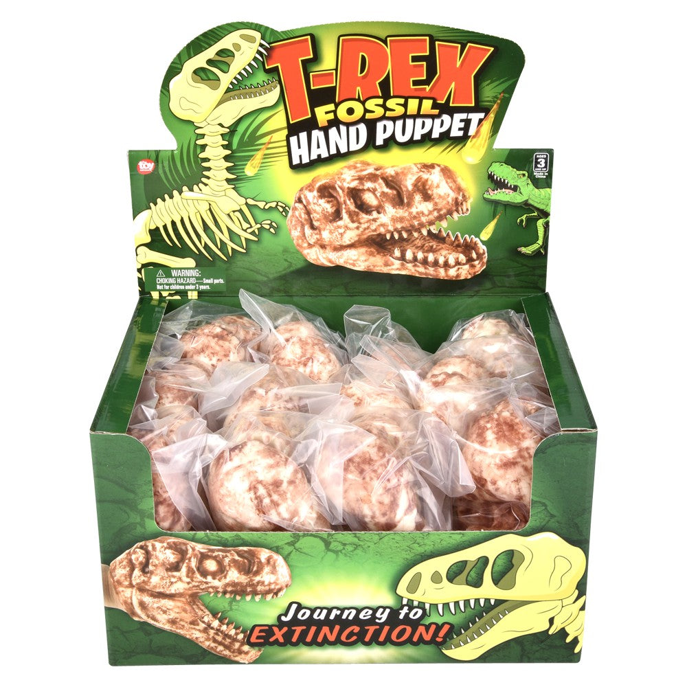 T-Rex Fossil Hand Puppet (12 Pc Display)