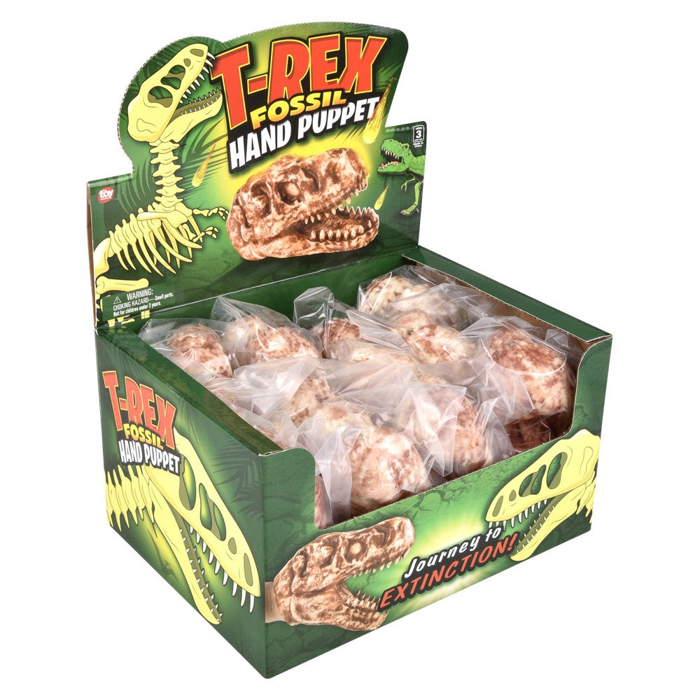 T-Rex Fossil Hand Puppet (12 Pc Display)