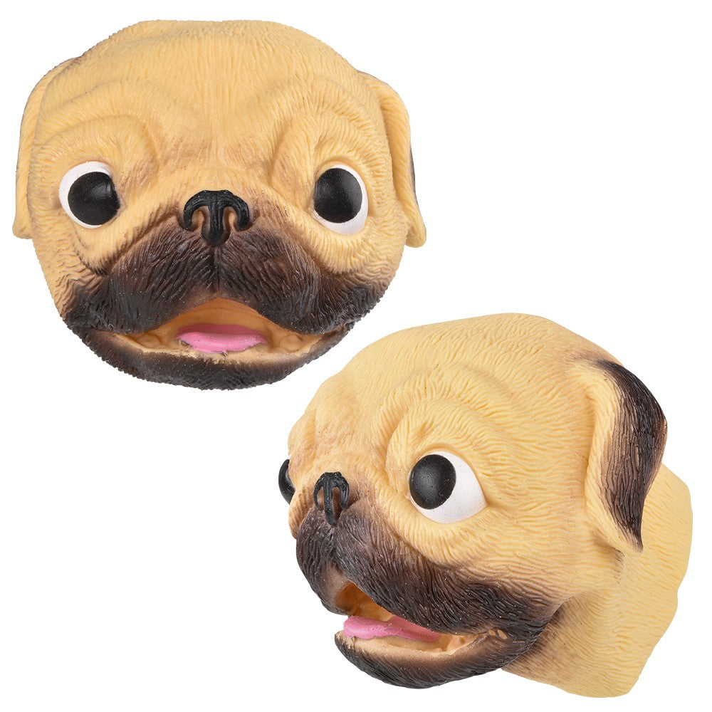 Stretchy Pug Hand Puppet 6" (1 DZ)
