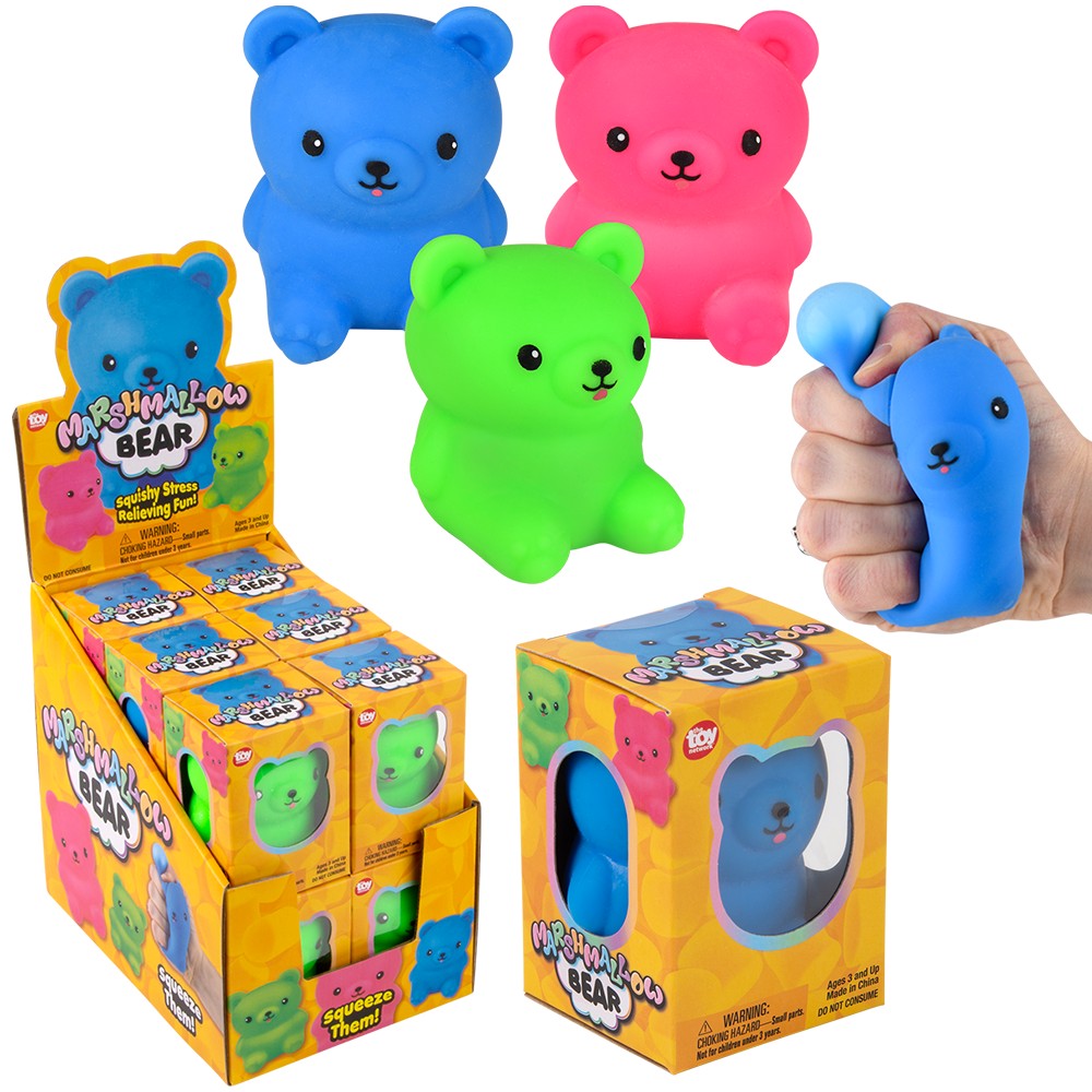 Marshmallow Bear Fidget Toy (12 Pc Display)