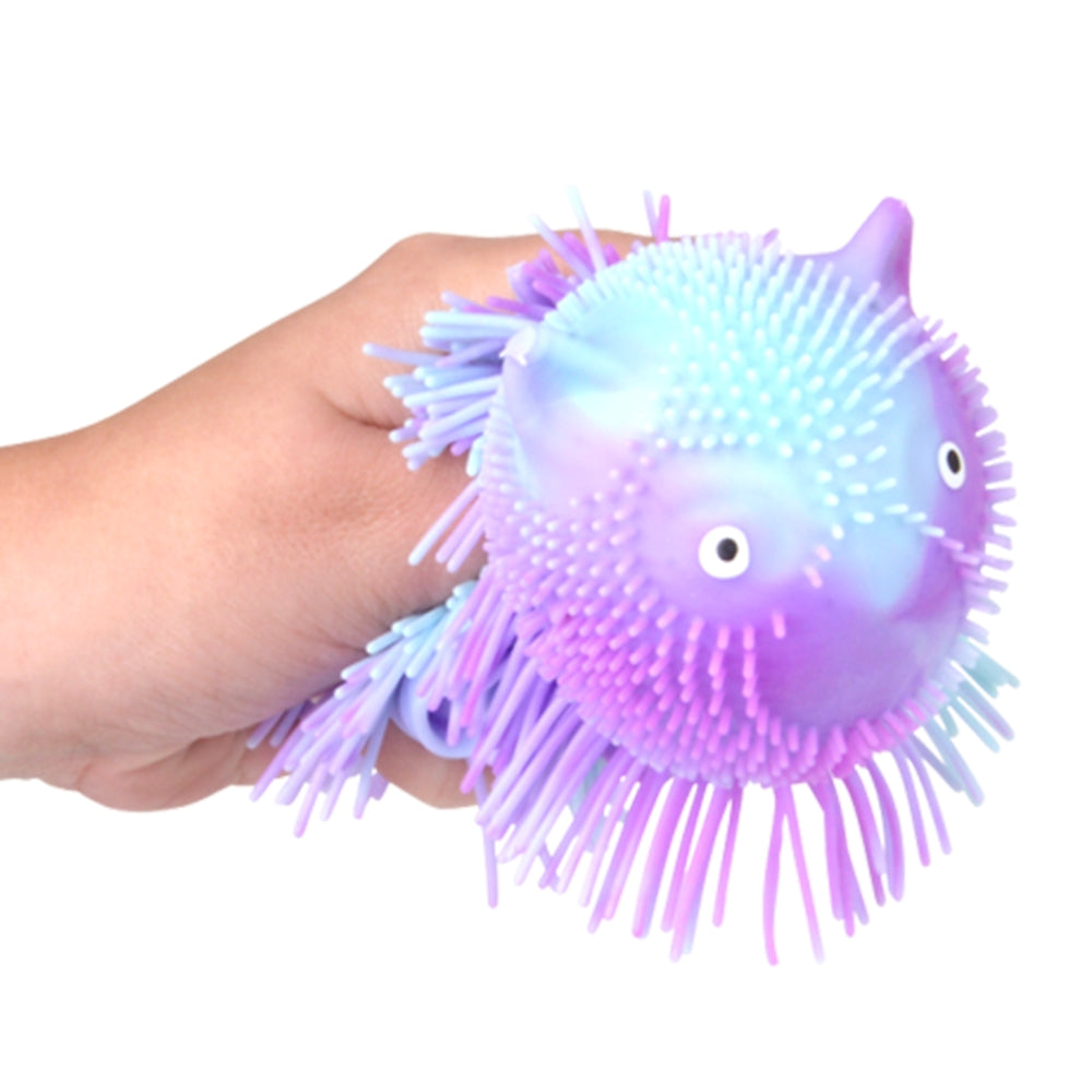 Light-Up Shaggy Cat Puffer (12 Pc Display)