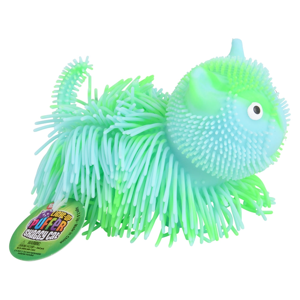 Light-Up Shaggy Cat Puffer (12 Pc Display)