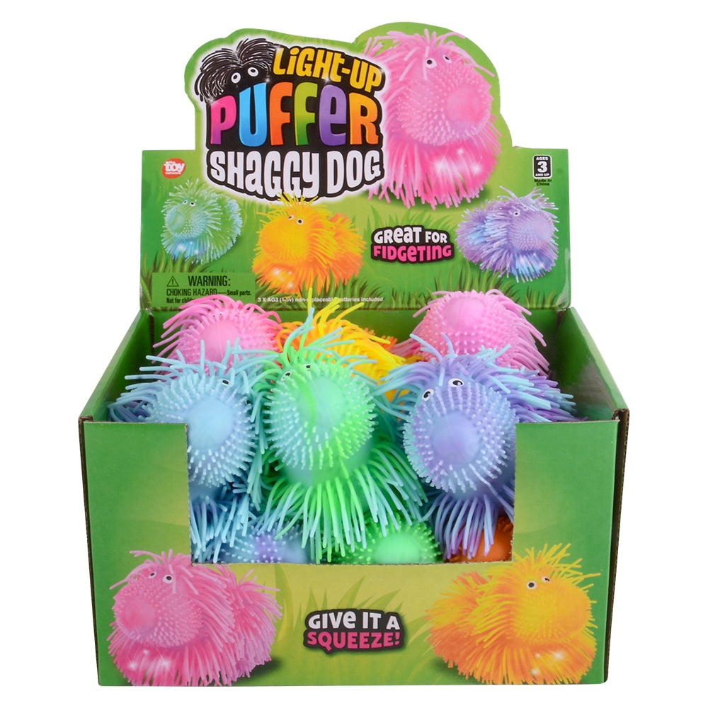 Light-Up Shaggy Dog Puffer (12 PC Display)