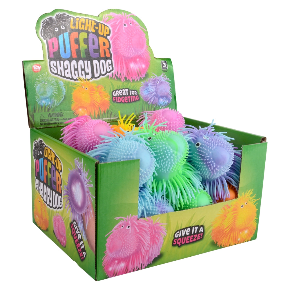 Light-Up Shaggy Dog Puffer (12 PC Display)