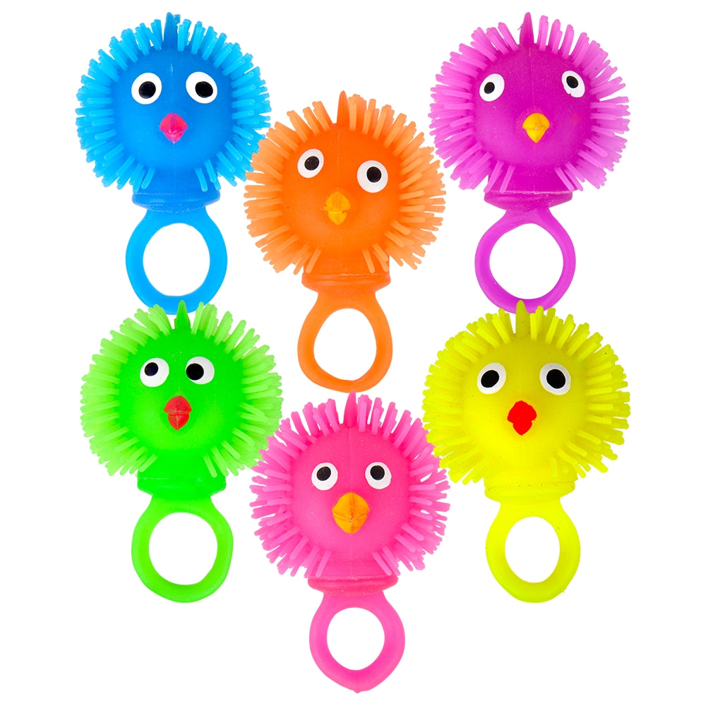 Light-Up Chicken Puffer Ring (24 PC Display)