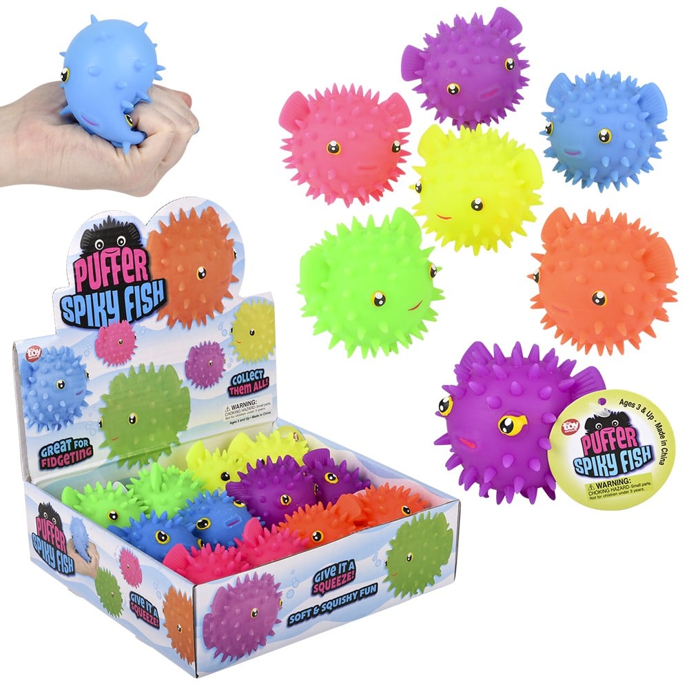 Spiky Puffy Fish Fidget Toy (12 Pc Display)