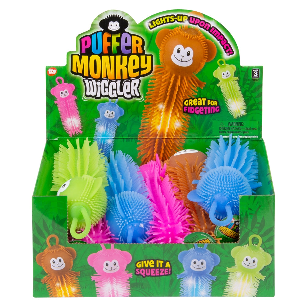 Monkey Puffer Light-Up Wiggler (12 PC Display)