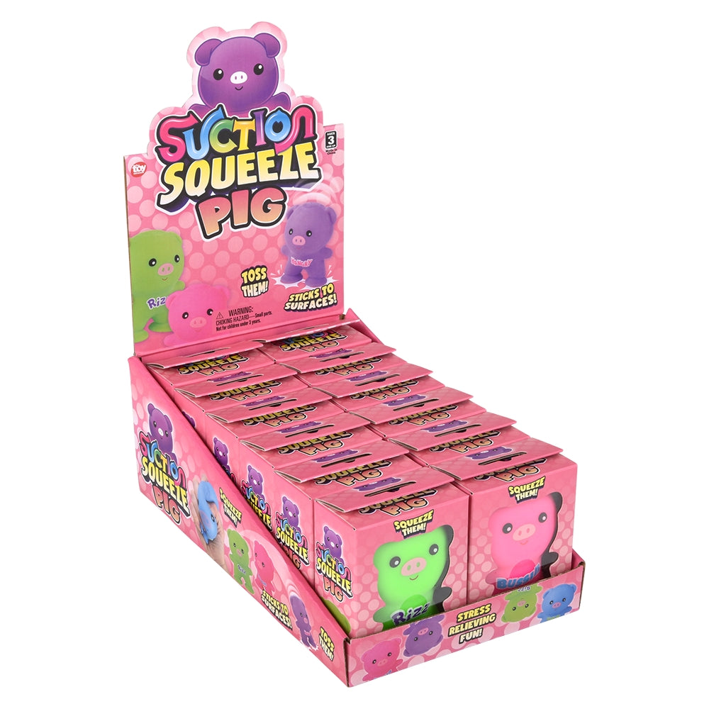 Squeezy Suction Pig (12 Pc Display)