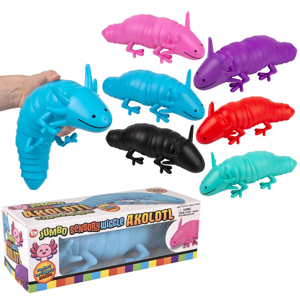 Jumbo Axolotl Wiggle Fidget Toy (6 Pc Boxed)