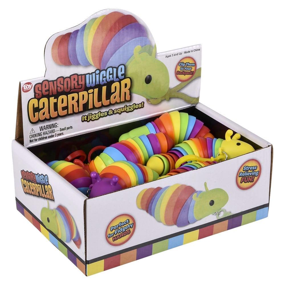 Sensory Wiggle Caterpillar Clip On (12 PC Display)