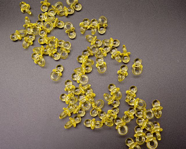 1" Yellow Acrylic Baby Shower Pacifier - Pack of 240