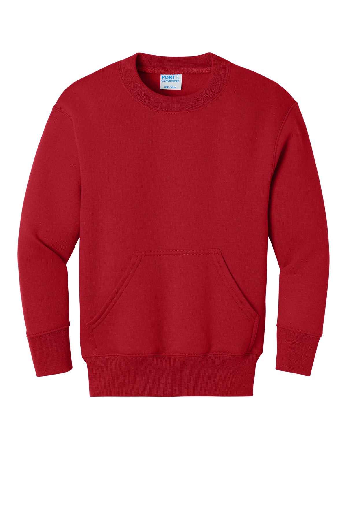 Port & Co® Youth Core Fleece Crewneck Pocket Sweatshirt