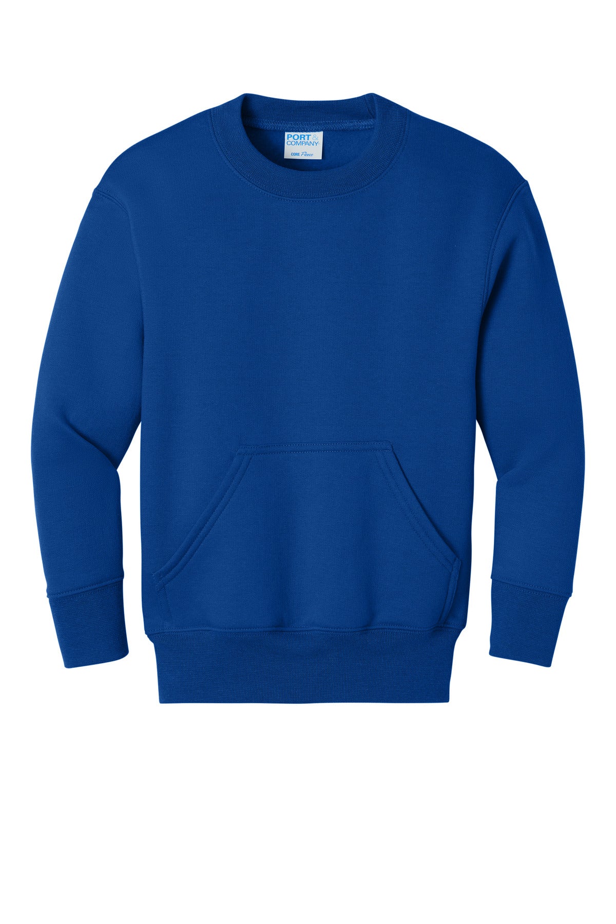 Port & Co® Youth Core Fleece Crewneck Pocket Sweatshirt