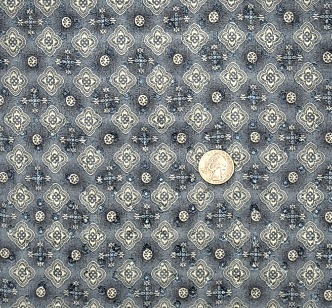 Poly Clip Dot Chiffon 1D1574 Polyester Fabric - Dusty Blue Clip Dot, 57/58" Width (1 Yard)