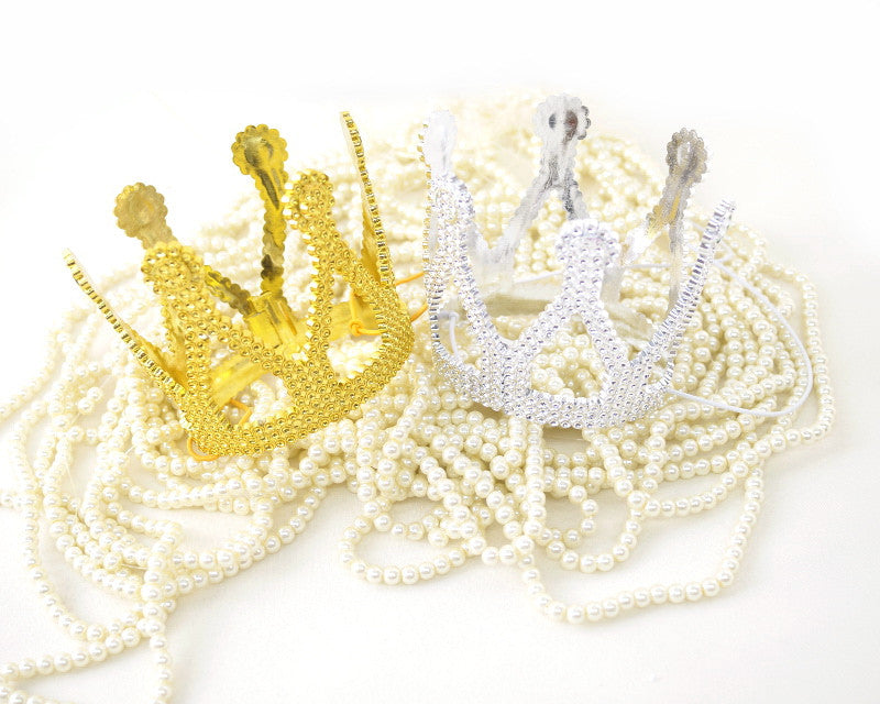 Silver/Silver Plastic Crown - Pack of 12