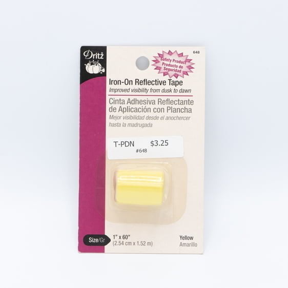Iron-On Reflective Tape - Yellow Reflective Fabric (1 Yard)