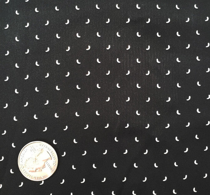 Poly Dull Satin 1D1377 Polyester Fabric - Black/Ivory, 57/58" Width