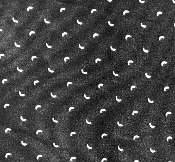 Poly Dull Satin 1D1377 Polyester Fabric - Black/Ivory, 57/58" Width