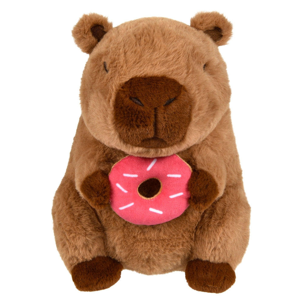 Capybara Plush Holding Food 10"