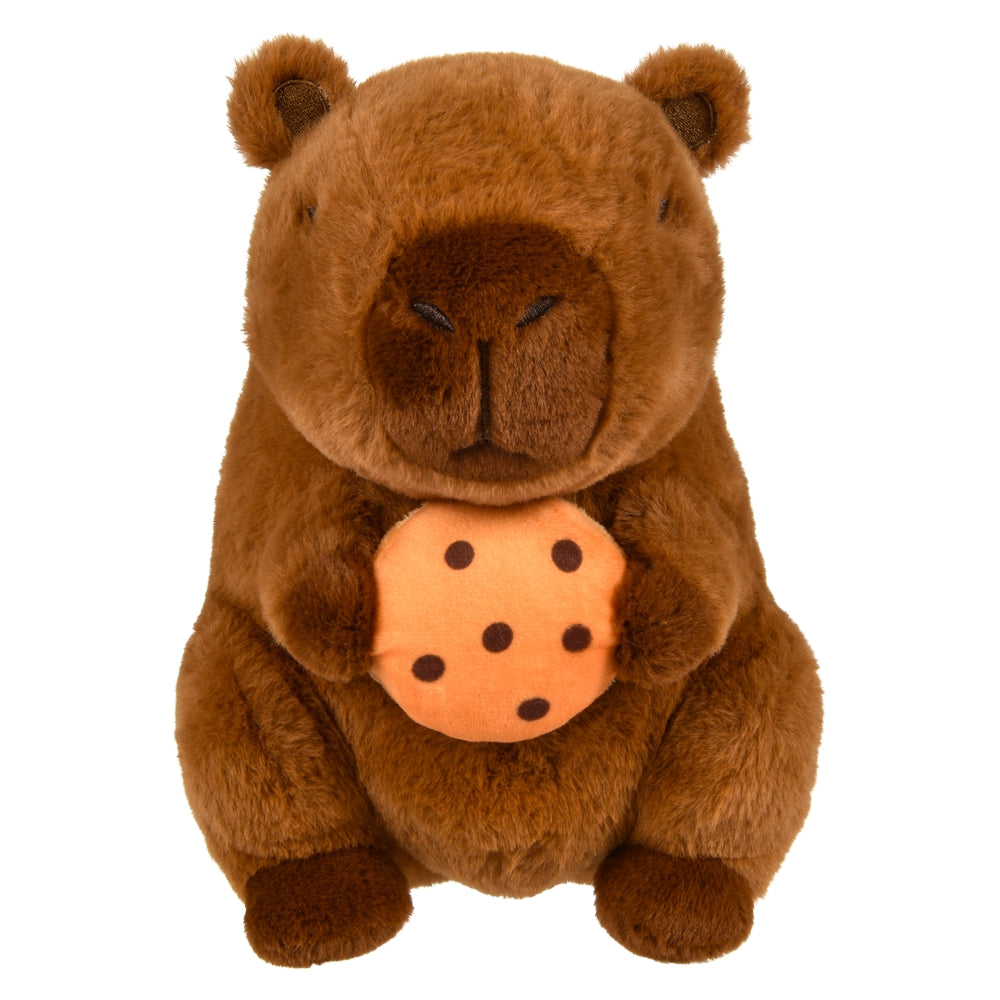 Capybara Plush Holding Food 10"