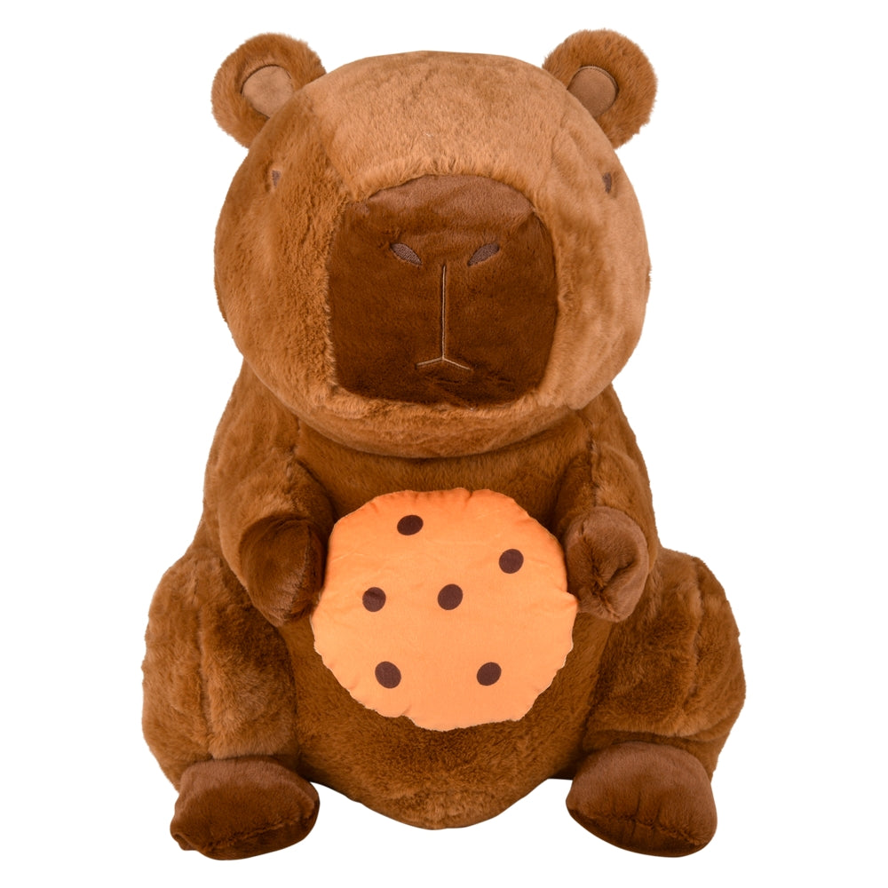 Capybara Plush Holding Food 20.5"