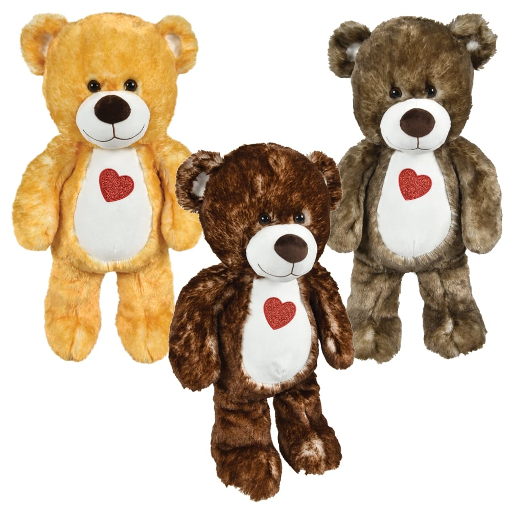 Plush Teddy Bear Heart Bears 23.5" Cotton Candy Natural Heart Bears