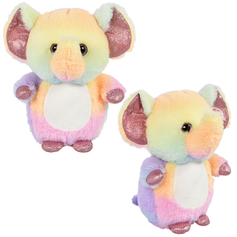 Plush Elephant 10" Plump Pal Rainbow Elephant