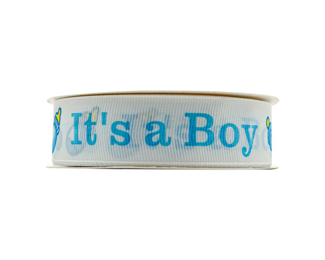 7/8"x 25 yards It's a Boy Baby Shower Grosgrain Gift Ribbon