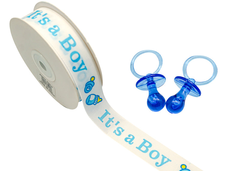 7/8"x 25 yards It's a Boy Baby Shower Grosgrain Gift Ribbon