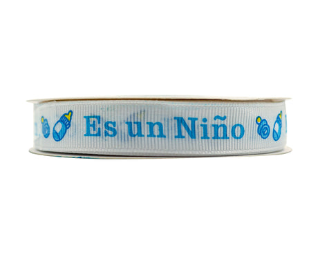 5/8"x 25 yards Es un Niño Baby Shower Spanish Grosgrain Gift Ribbon