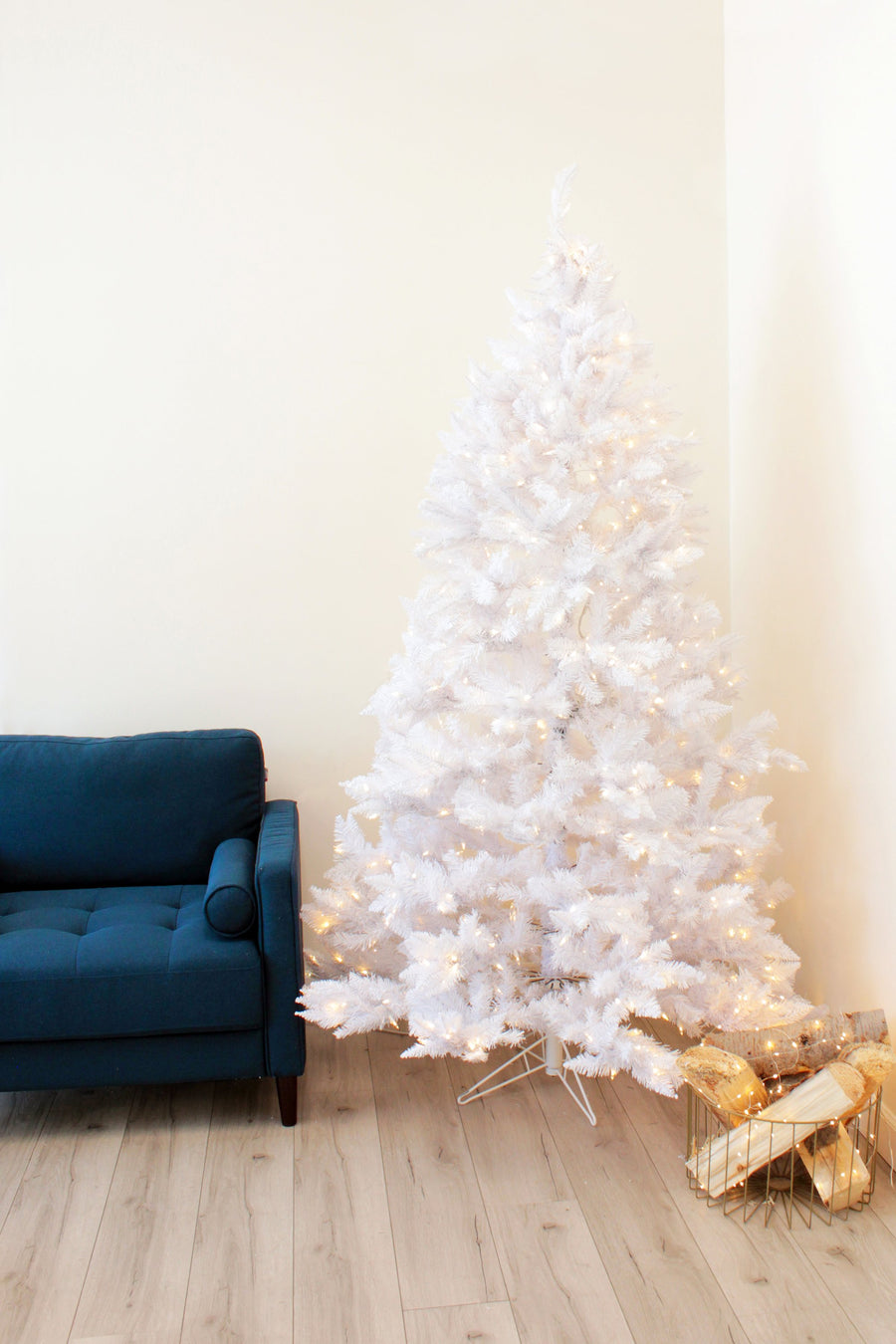 Prelit White Spruce Tree