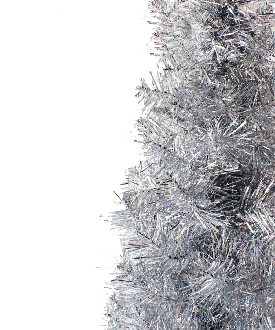 2' Silver Tabletop Pencil Tree with Plastic Stand, 93 Tips, Dia 12"