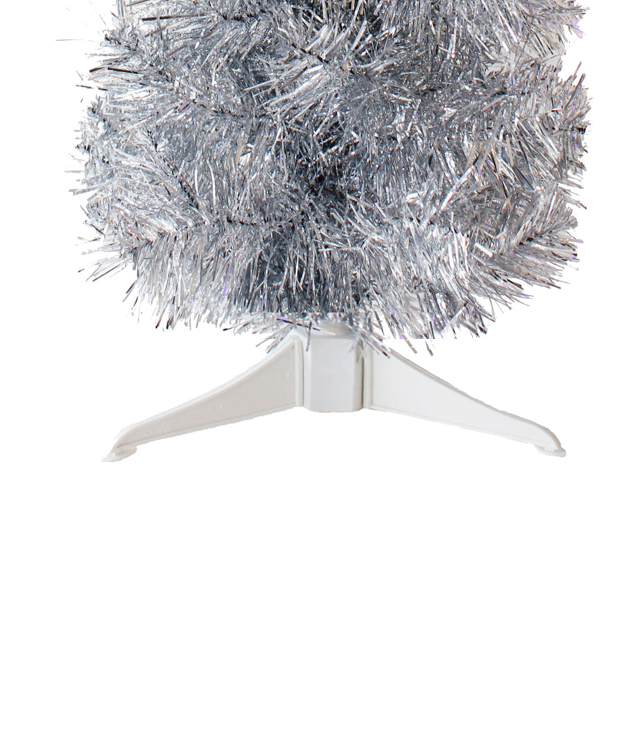 2' Silver Tabletop Pencil Tree with Plastic Stand, 93 Tips, Dia 12"