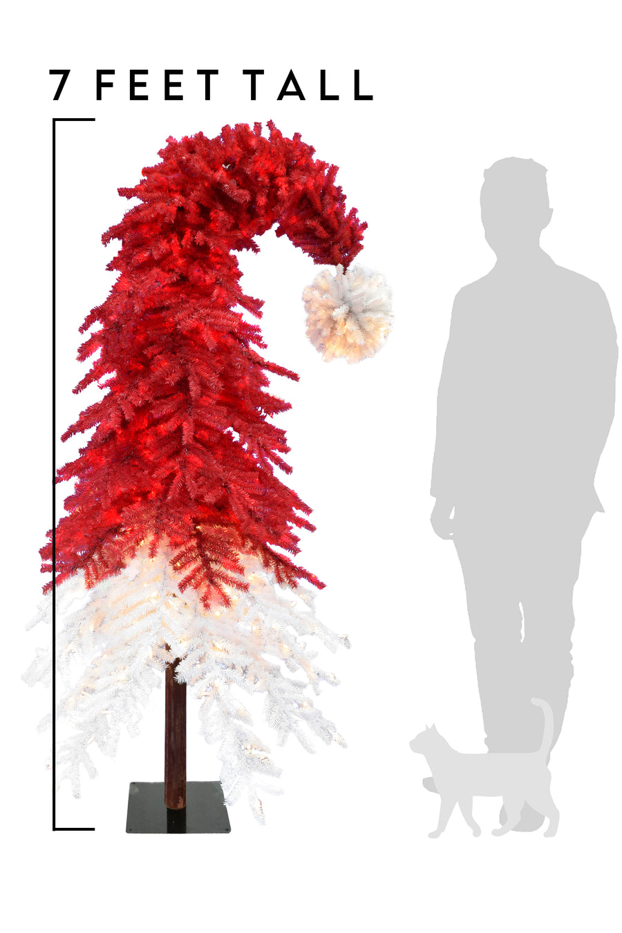7' RED+WHITE, 1275 TIPS, METAL STAND, DIA 42"