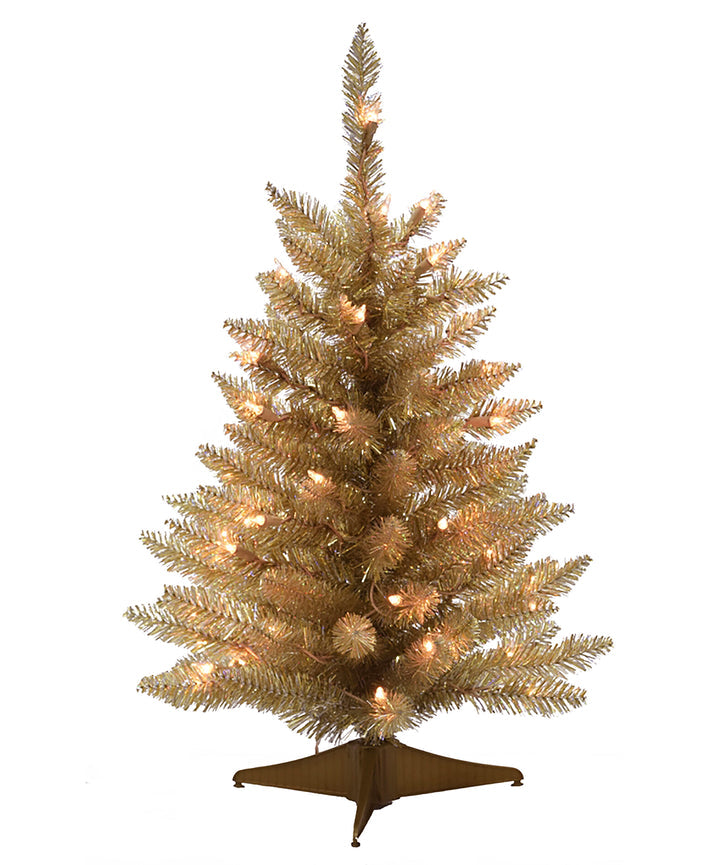 2' Prelit Tabletop Christmas Tree - Champagne