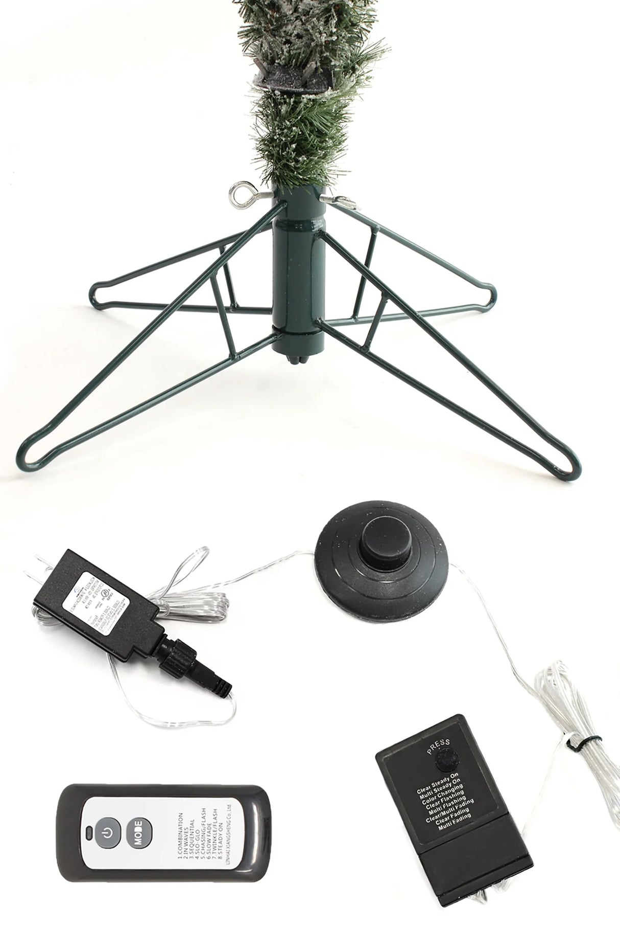 Prelit Slim Snow Flocked Christmas Tree with Warm White & Multicolor Lights