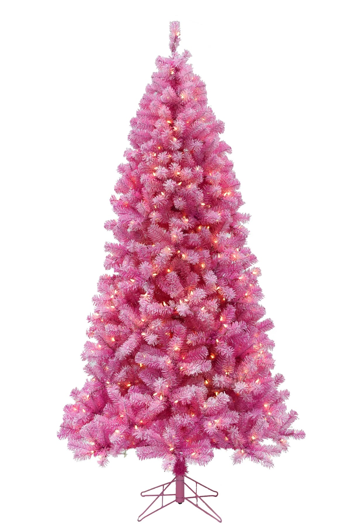 Prelit Light Pink Christmas Tree with Warm White Lights