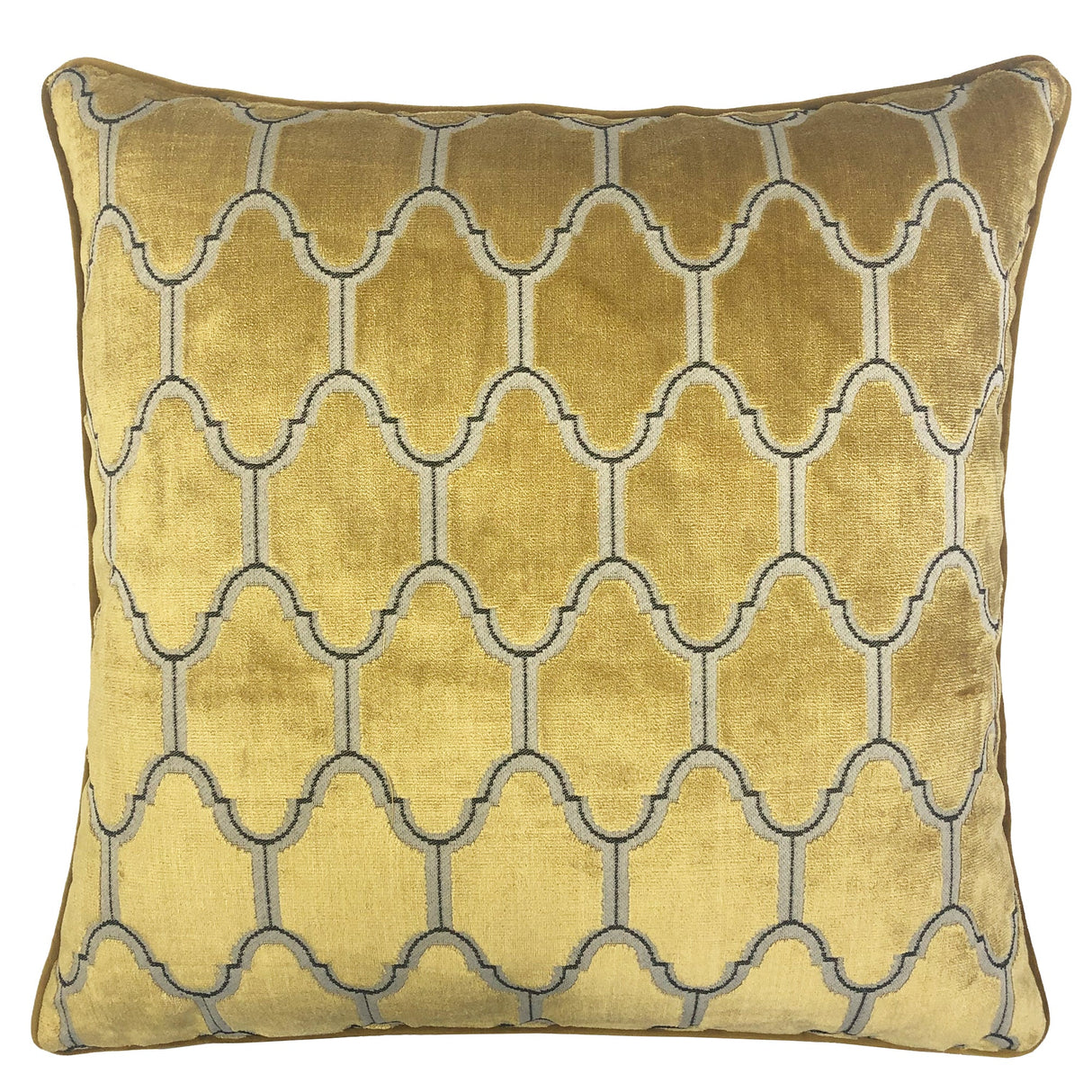 Alaya Moorish Cut Velvet Pillow - Geometric Pattern, 23" X 23" (1 Piece)