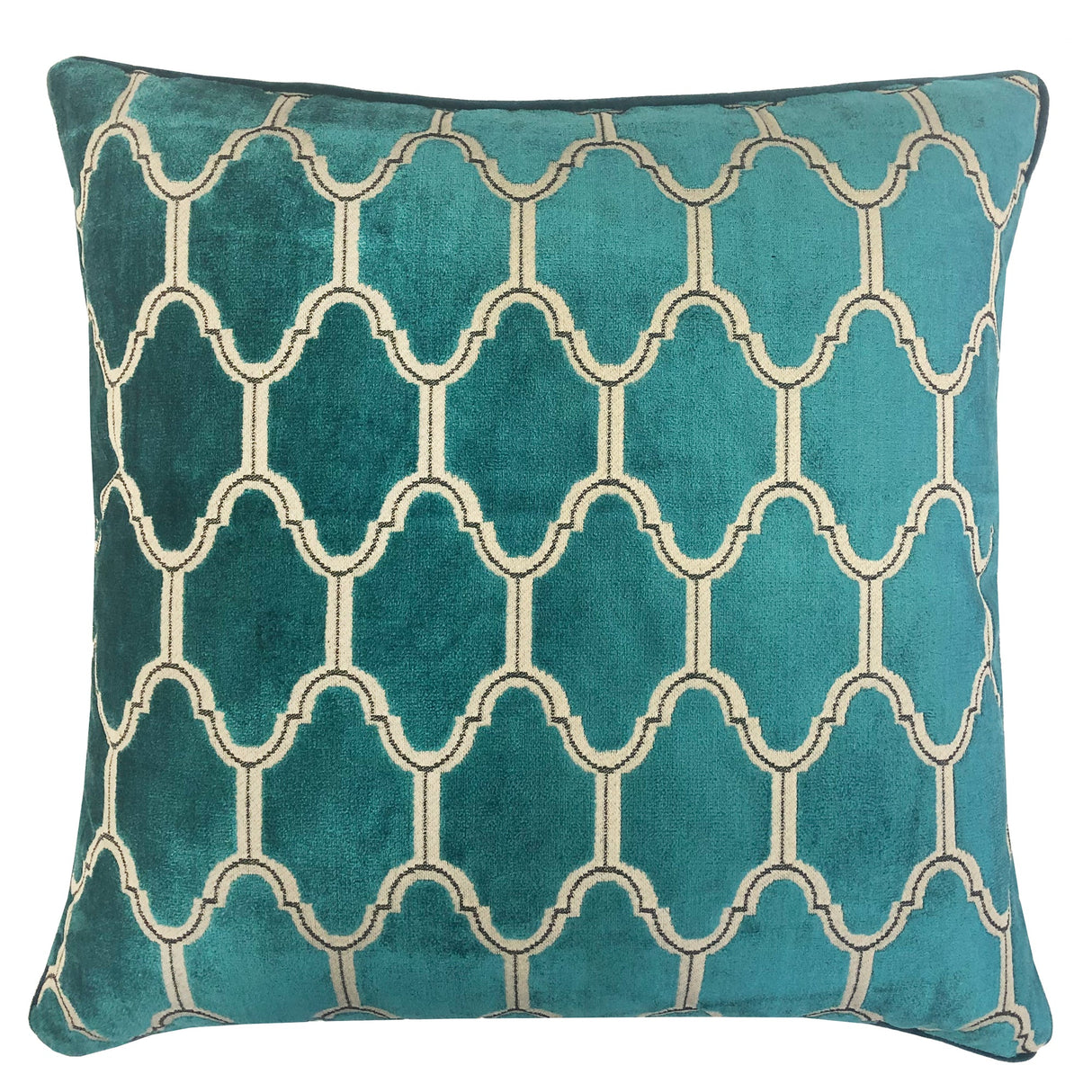 Alaya Moorish Cut Velvet Pillow - Geometric Pattern, 23" X 23" (1 Piece)