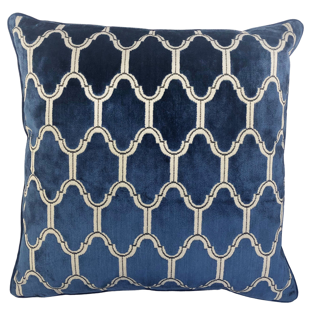 Alaya Moorish Cut Velvet Pillow - Geometric Pattern, 23" X 23" (1 Piece)