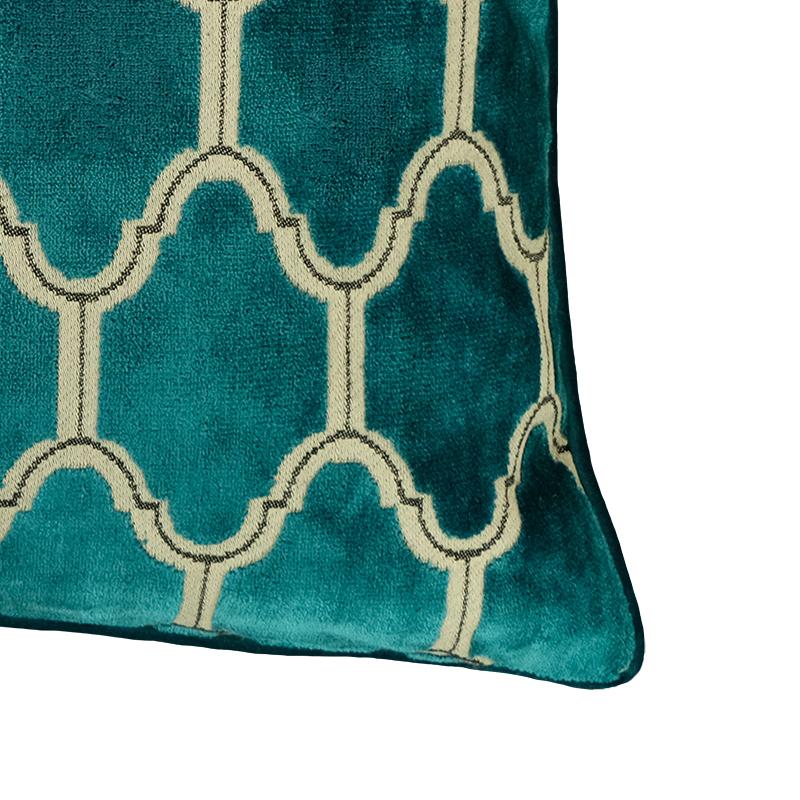 Alaya Moorish Cut Velvet Pillow - Geometric Pattern, 23" X 23" (1 Piece)