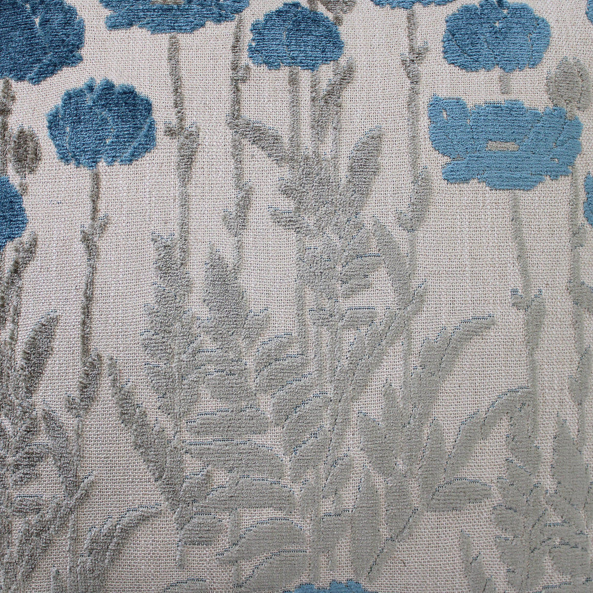 Camelia Floral Cut Velvet Fabric - Floral Pattern, 23" X 23" (1 Pillow)