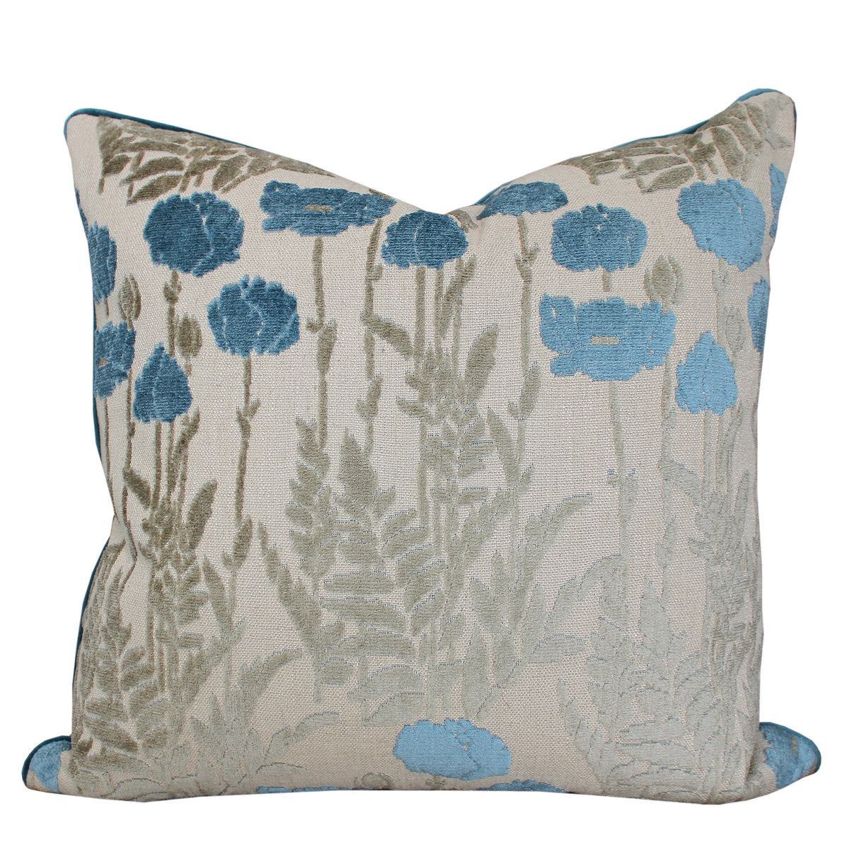 Camelia Floral Cut Velvet Fabric - Floral Pattern, 23" X 23" (1 Pillow)